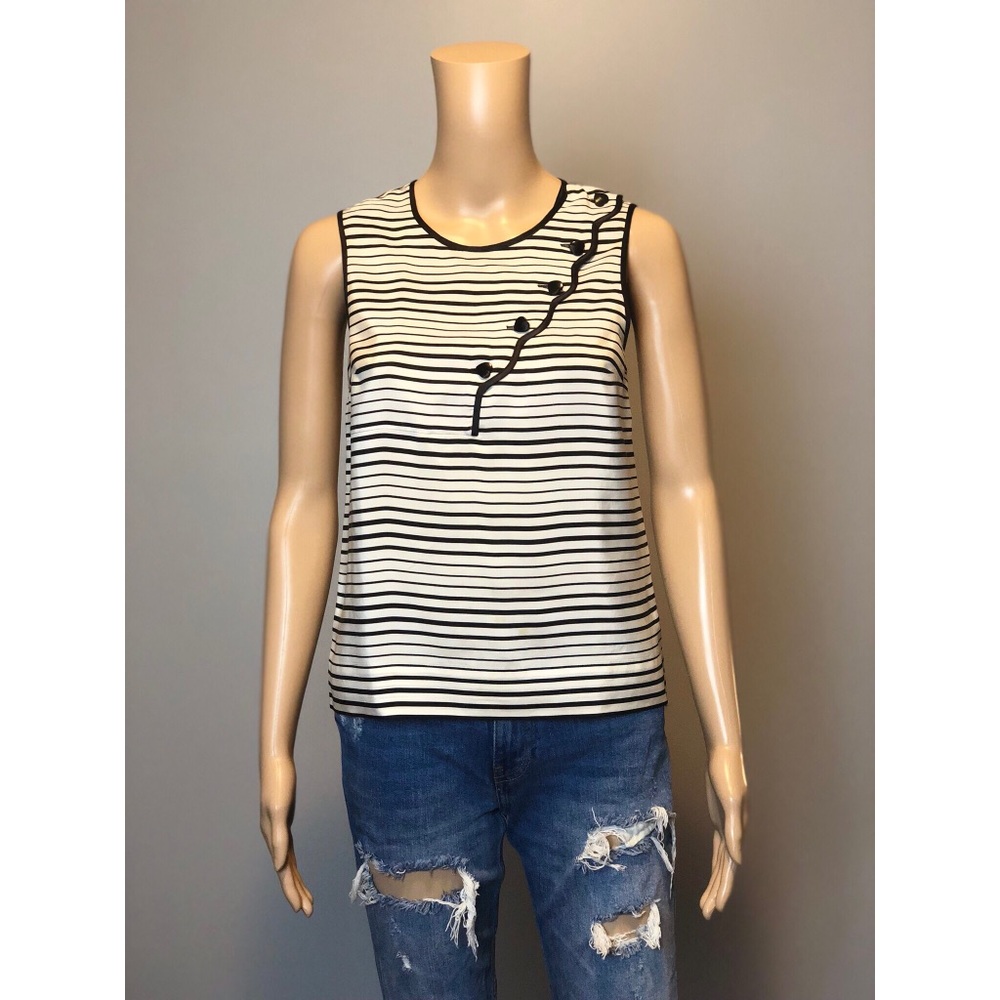 Marc Jacobs stripe silk sleeveless blouse top